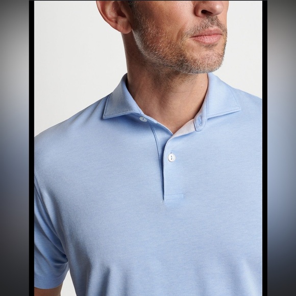 Peter Millar Polo Shirt Men’s Size Small | Light Blue Stretch Pima Cotton Blend - Picture 1 of 6